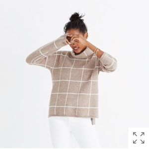 Madewell windowpane turtleneck sweater